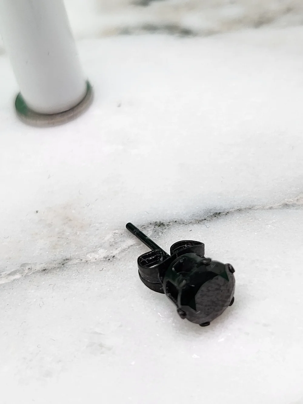 Kids Black Cubic Stud Earring - Unbranded